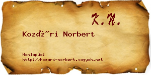 Kozári Norbert névjegykártya