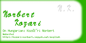 norbert kozari business card